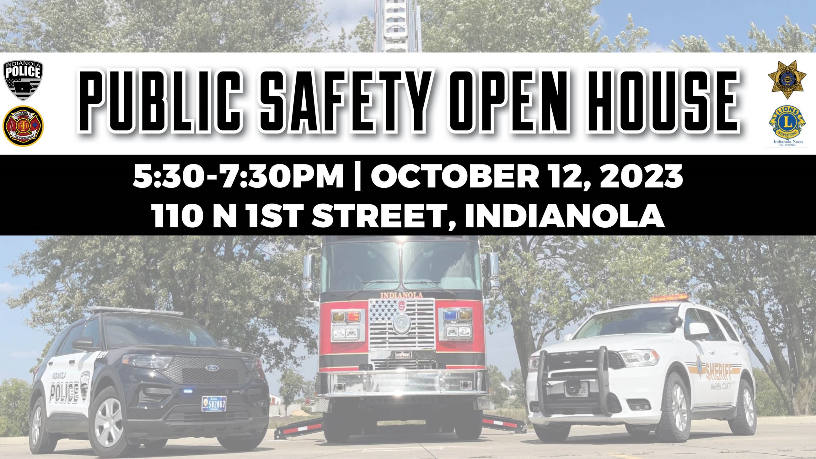 Public Safety Open House October 12, 2023 graphic