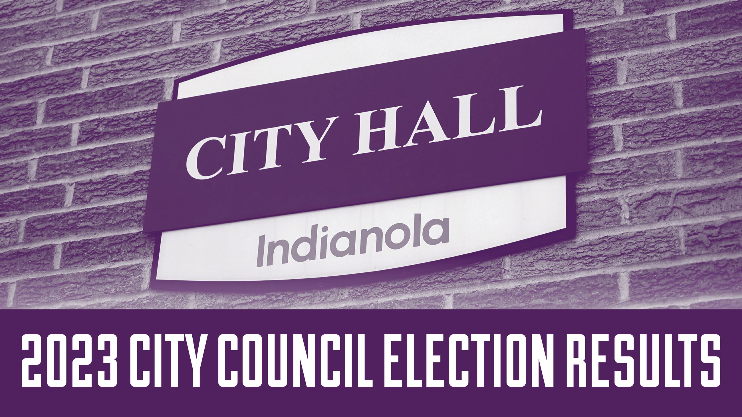 City Hall exterior with text that reads 2023 City Council Election Results