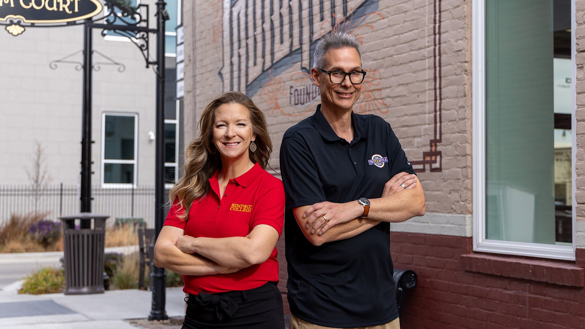 Photo of Indianola Mayor Stephanie Erickson and Simpson College President Jay Byers.