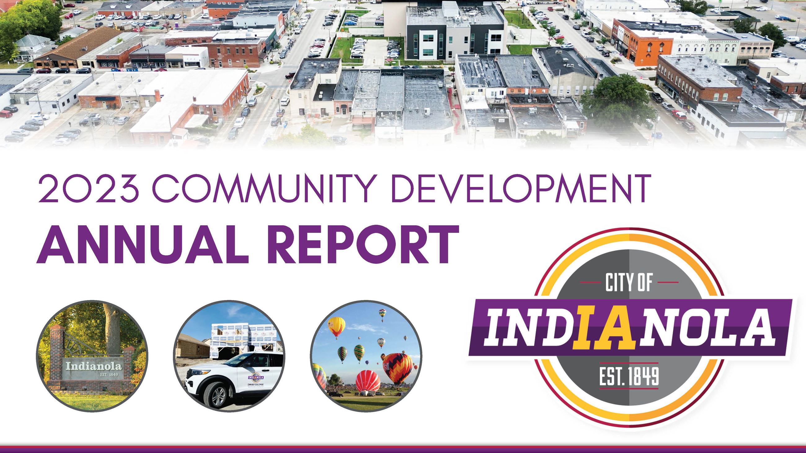 Photo of cover page for the City of Indianola Community Development Department's 2023 Annual Repo