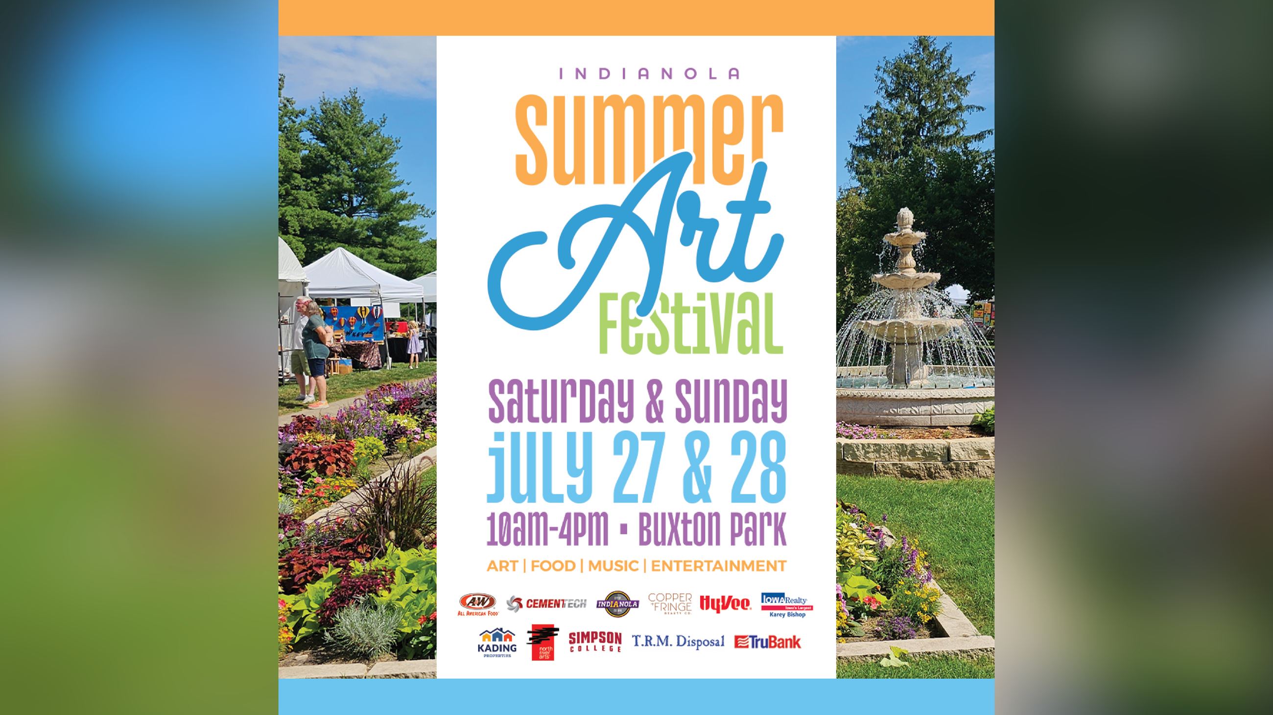 Indianola Summer Art Festival from 10 a.m. to 4 p.m. July 27-28 at Buxton Park.