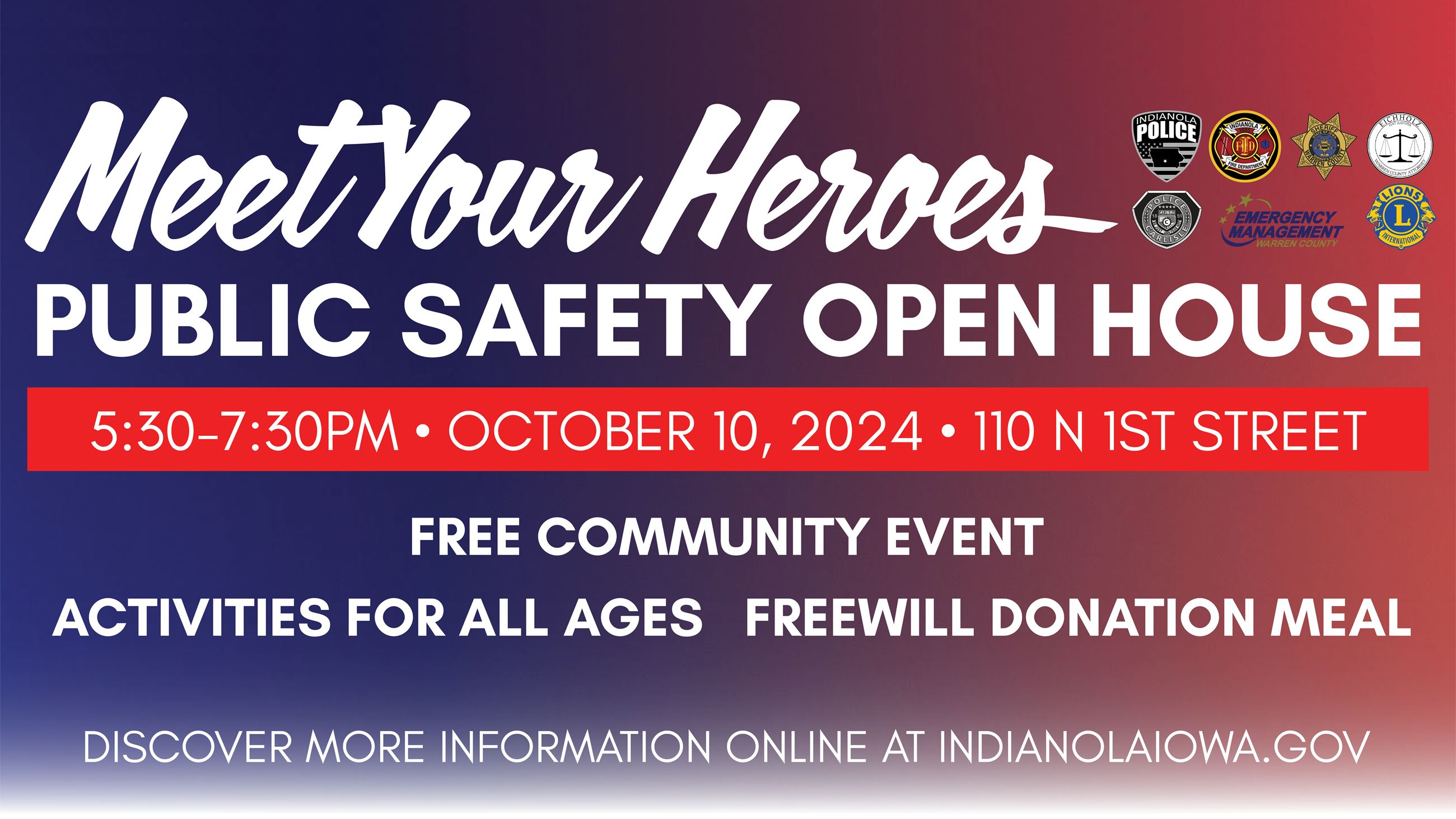 Public Safety Open House on Oct. 10, 2024, outside Indianola City Hall