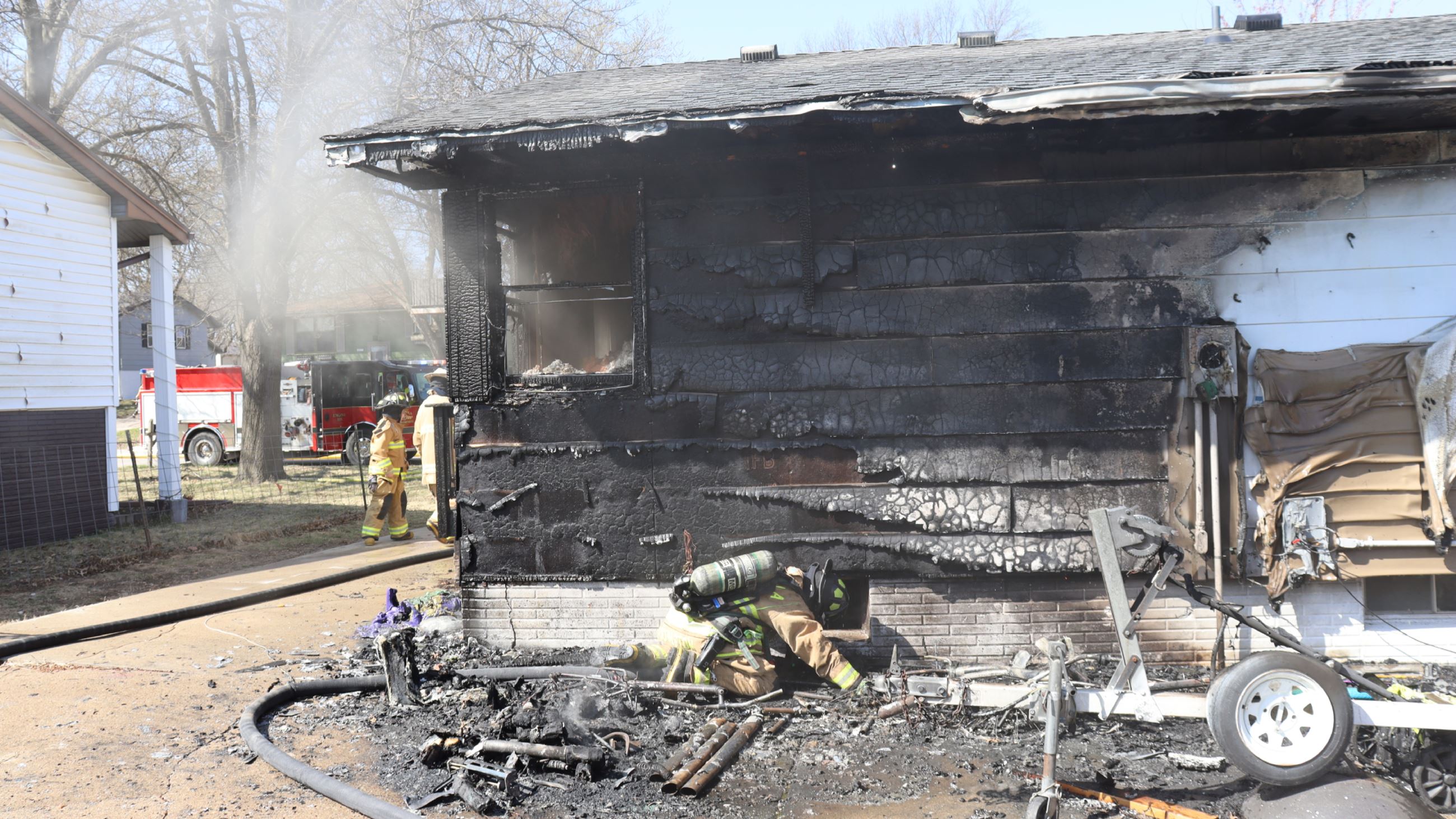 Fire crews respond to a structure fire at a property in Indianola, Iowa.