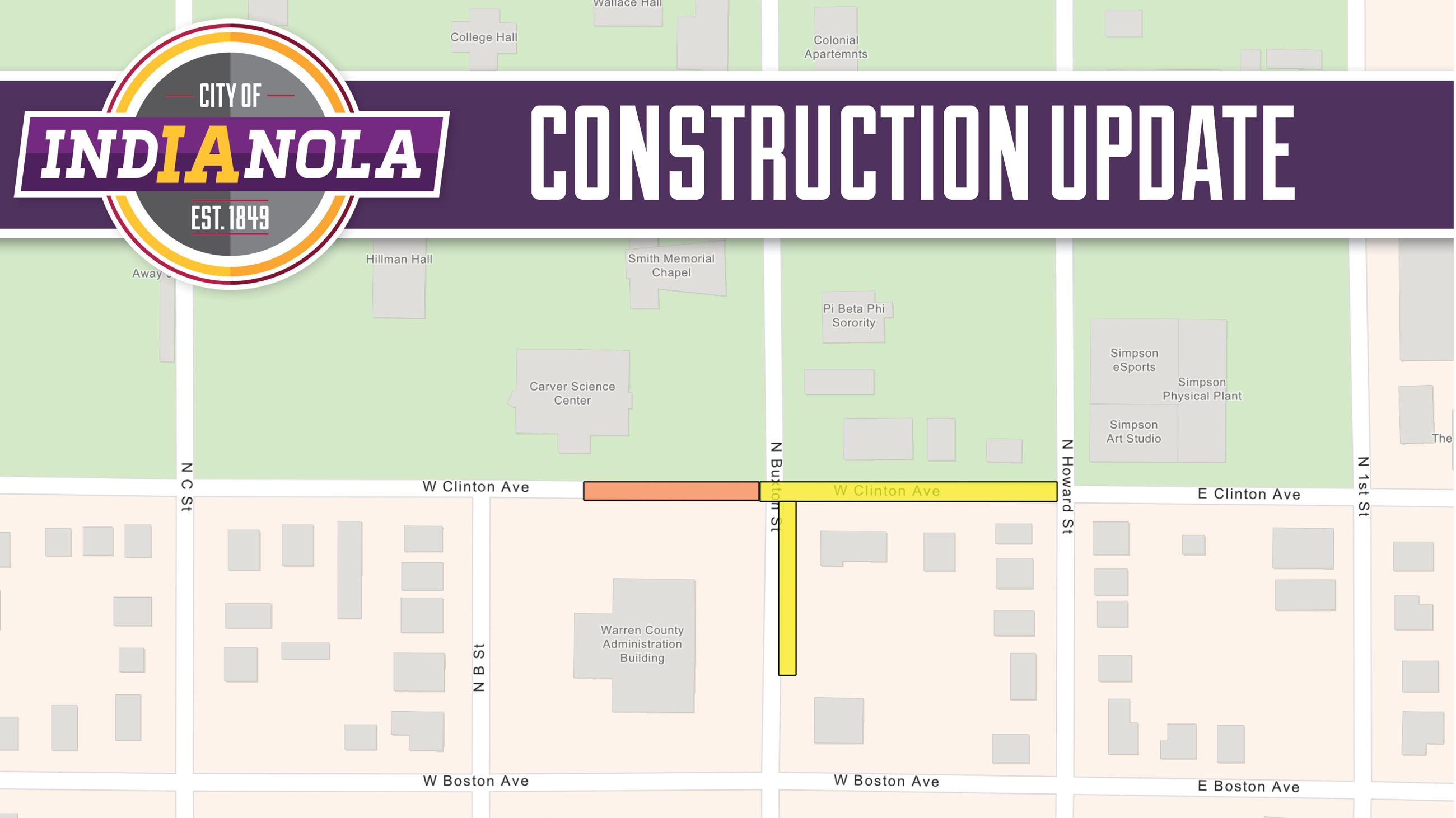 An aerial map of the West Clinton Avenue Reconstruction Project, which begins May 19, 2025.