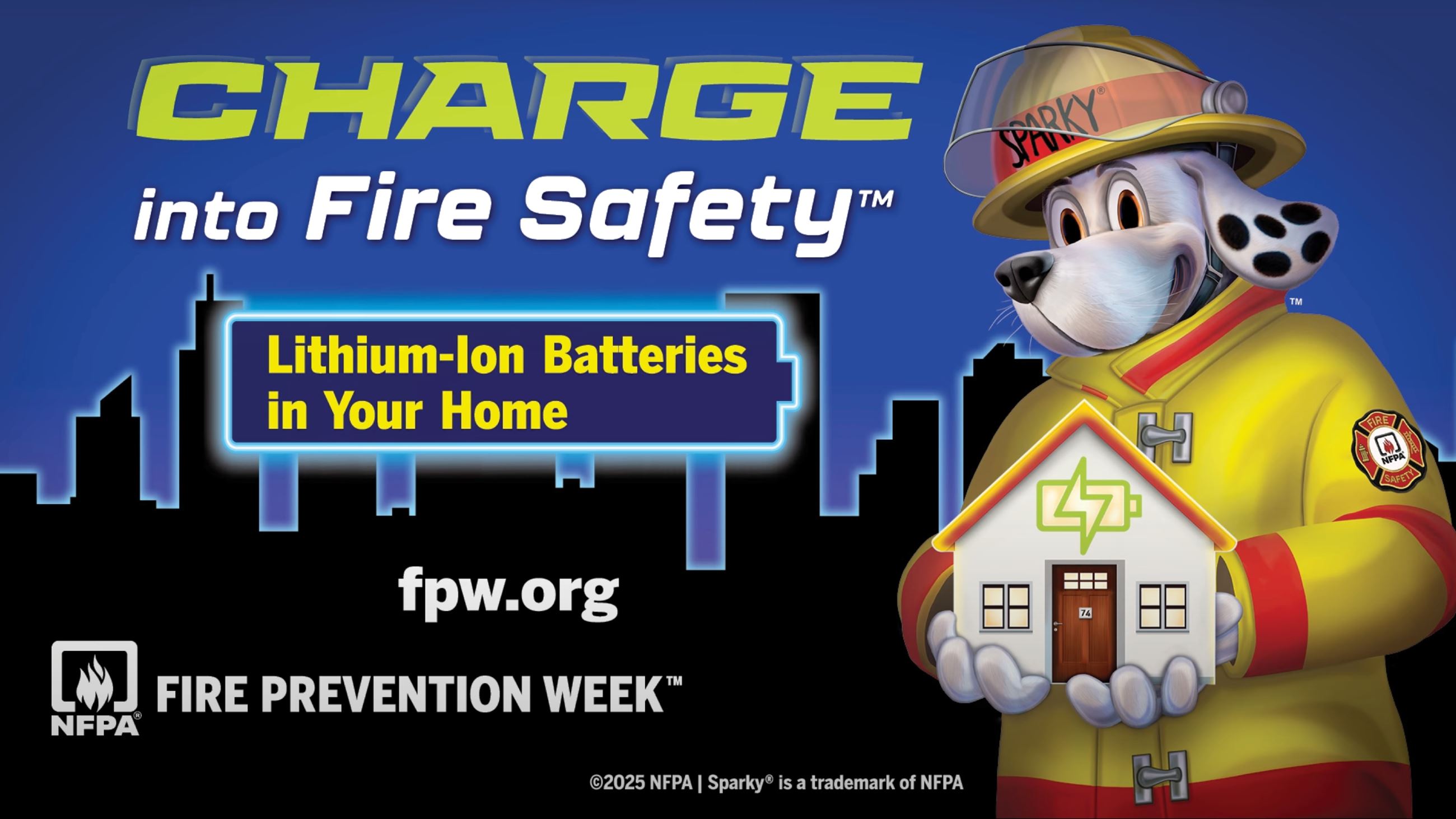 Campaign promotional image for Fire Prevention Week from Oct. 5-11, 2025.
