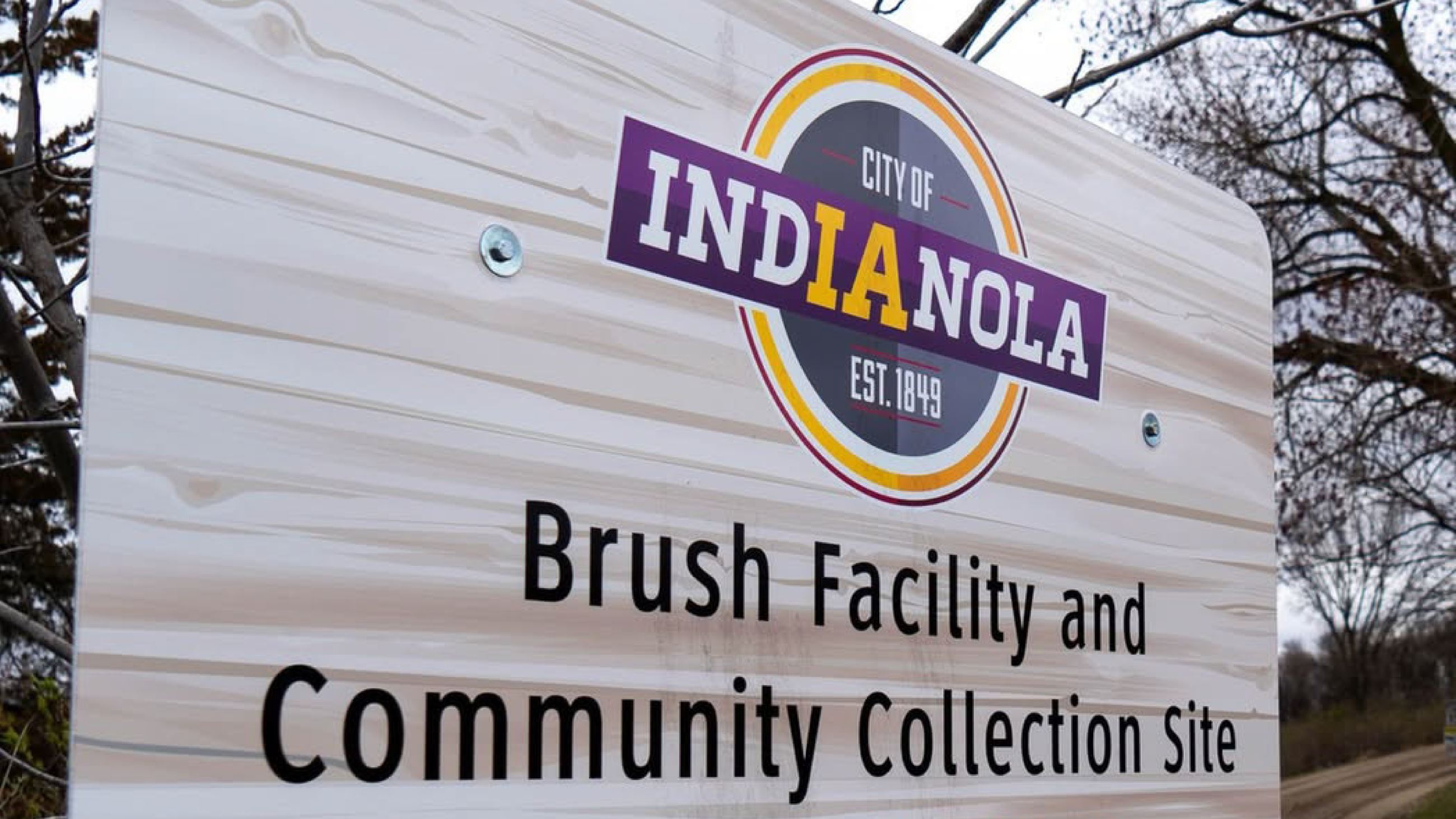 Front entrance sign of the Indianola Brush Facility