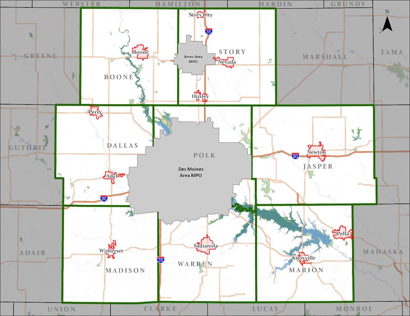 CIRTPA Study Area shows a map of Iowa that focuses on participating cities for the study