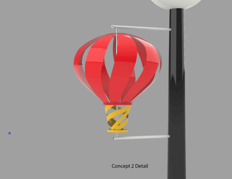 A rendering of the Buxton Street Lamps as part of the Wonder on Buxton Project.