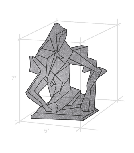 A rendering of the Sing Out sculpture as part of the Wonder on Buxton Project.