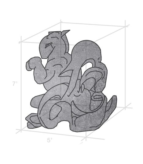 A rendering of the Animals sculpture as part of the Wonder on Buxton Project.