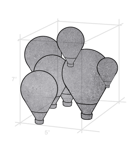 A rendering of the Balloons sculpture as part of the Wonder on Buxton Project.