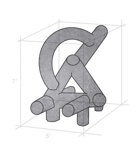 A rendering of the Intersections sculpture as part of the Wonder on Buxton Project.